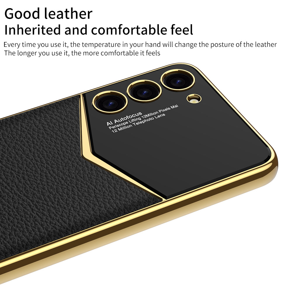 GKK pro Samsung Galaxy S23 PU kožený kryt telefonu Galvanické PC TPU pouzdro GKK pro Samsung Galaxy S23 PU kožený kryt telefonu Galvanické PC TPU pouzdro